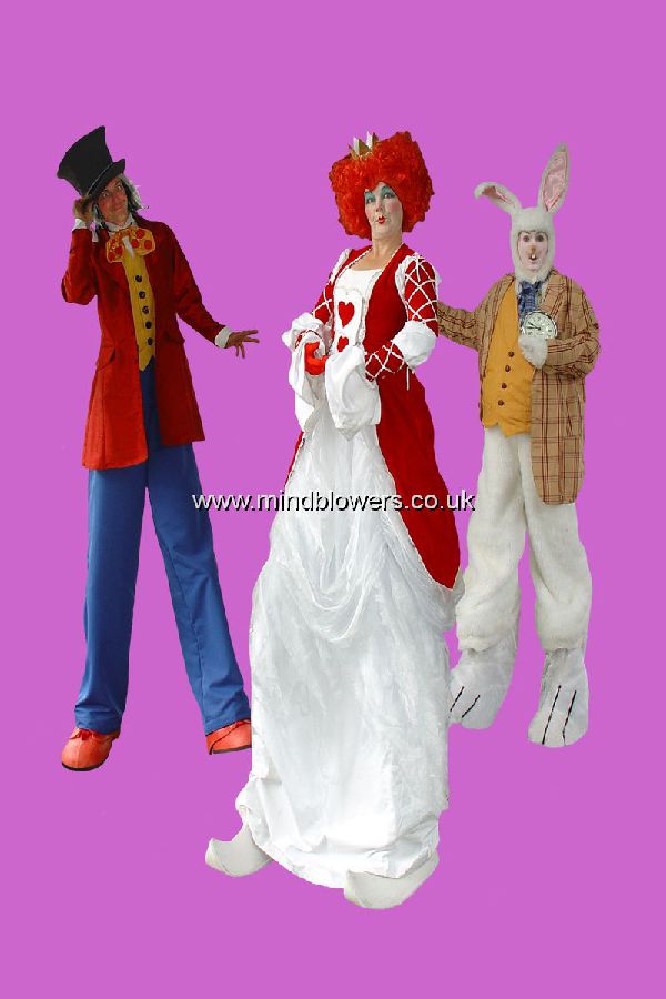 Alice in Wonderland Stilt Walkers