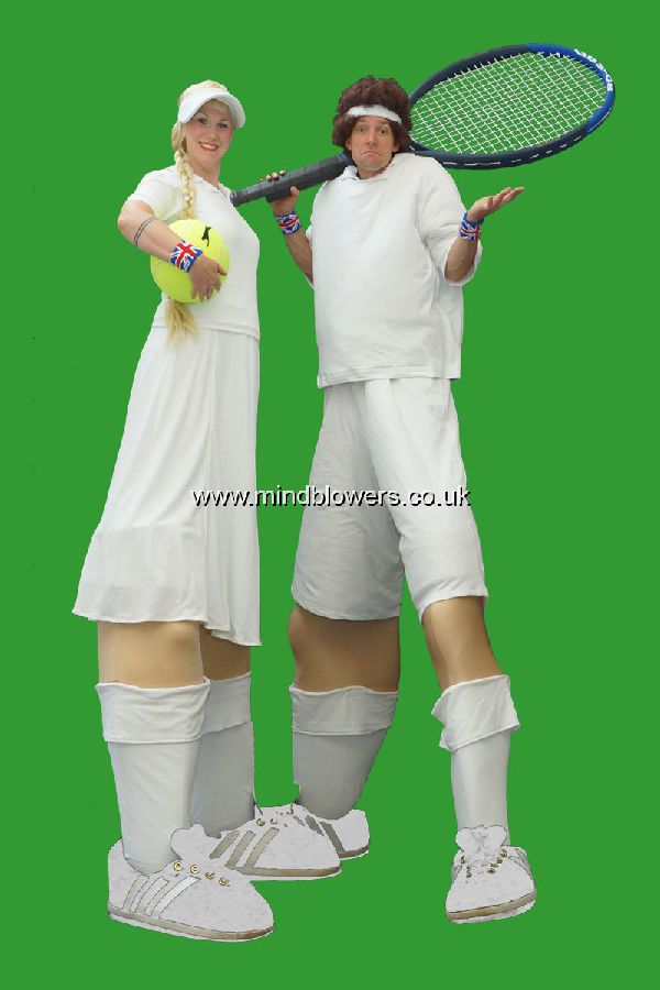Tennis Players Stilt Walkers